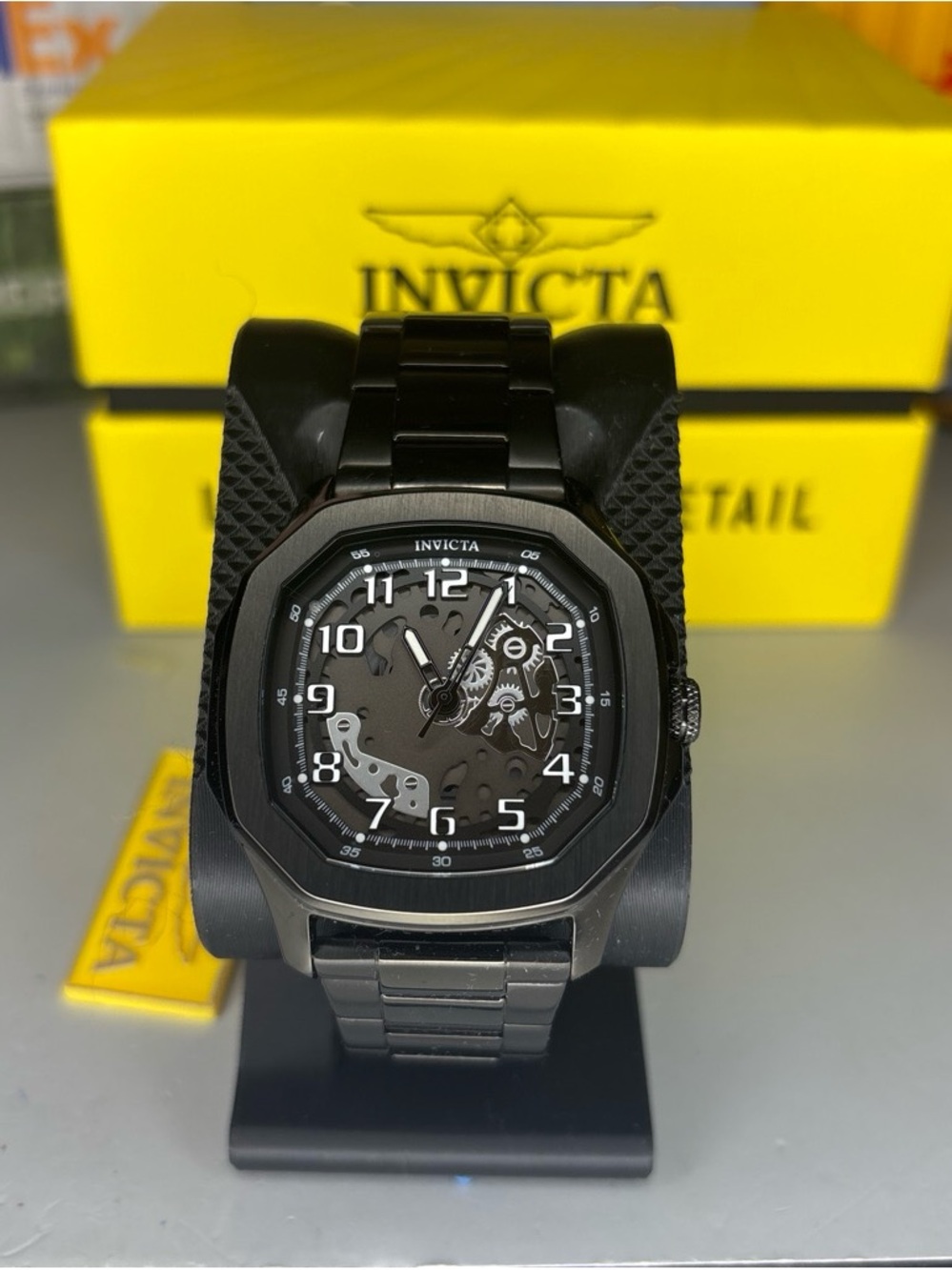 Invicta Diablo Black Skeleton Dial Stainless Steel Bracelet Watch